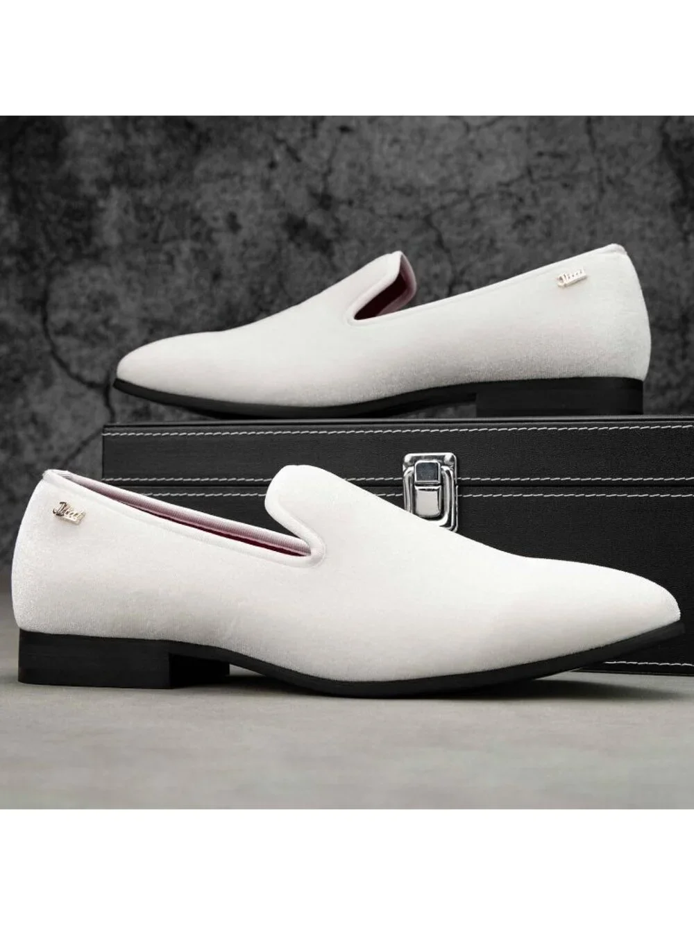 JITAI Men's White15 Elegant Rubber & Leather Penny Loafers Casual Formal Shoes